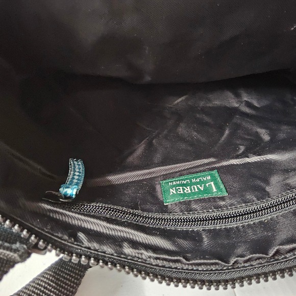 Vintage‎ Lauren Ralph Lauren Tote Bag Purse Houndstooth Buckle Pocket Zip Y2K - Picture 12 of 12